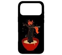 Custodia per iPhone 17 Pro Max Carino gatto nero Ramen Noodle Anime Style Artwork