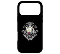 Custodia per iPhone 17 Pro Max Carino Massonico Meowing Cat freemason muratore esoterico spirituale