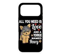 Custodia per iPhone 17 Pro Max Carino Yorkie chiamato Henry per Yorkshire Terrier Cane Nome
