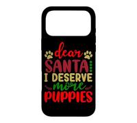 Custodia per iPhone 17 Pro Max Caro Babbo Natale, mi merito più cuccioli, Christmas Dog