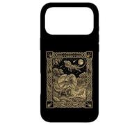 Custodia per iPhone 17 Pro Max Carta dei tarocchi con lucertola dal collo celeste