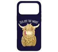 Custodia per iPhone 17 Pro Max Cartone animato Scottish Highland Cow "Och Aye The Moo!"