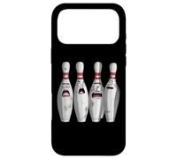 Custodia per iPhone 17 Pro Max Cartoon Scared Bowling Pins - Funny Sport Bowler Tee