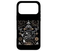 Custodia per iPhone 17 Pro Max Cat Luna Moth Moon Phases Dark Academia Estetico Occulto