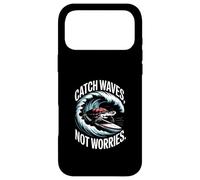 Custodia per iPhone 17 Pro Max Catch Waves Not Worries Turtle Surf Retro Sea