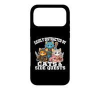Custodia per iPhone 17 Pro Max Cats Side Quest Distracted Tabletop Funny Men Women Kids Dad