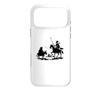 Custodia per iPhone 17 Pro Max Cavaliere Errante Don Chisciotte Sancho Panza Opera D'arte Silhouette