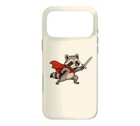 Custodia per iPhone 17 Pro Max Cavaliere procione carino con spada e mantello Fantasy Adventure