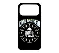 Custodia per iPhone 17 Pro Max Cerchio ingegnere civile distintivo cappello duro, strumento di indagine, Blueprint