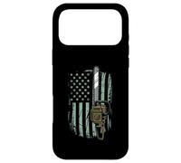 Custodia per iPhone 17 Pro Max Chainsaw American Flag Funny Independence Day - Woodworker