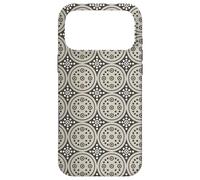Custodia per iPhone 17 Pro Max Charcoal Grey Taupe Cream Polka Dots Circles Cells PatternCh