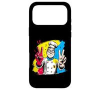Custodia per iPhone 17 Pro Max Chef sorridente segno pace retrò ritratto grafico doppio cuoco