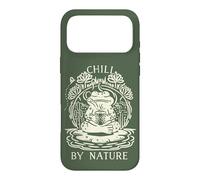 Custodia per iPhone 17 Pro Max Chill By Nature Cottagecore Frog Meditation Vintage Badge