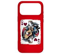 Custodia per iPhone 17 Pro Max Chitarrista Vintage Queen of Hearts