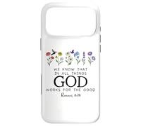 Custodia per iPhone 17 Pro Max Christian Bible Verse Romans 8:28 We Know God Works for Good