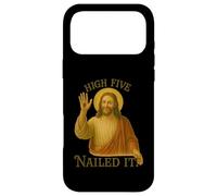 Custodia per iPhone 17 Pro Max Christian Divertente Gesù Alto Cinque Inchiodato Si Pasqua