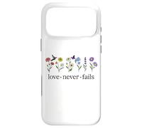 Custodia per iPhone 17 Pro Max Christian Love Never Fails Scripture Corinthians Bible Verse
