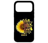 Custodia per iPhone 17 Pro Max Christian Sunflower Joshua 1:9 Versetto biblico, Girls Pretty