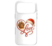 Custodia per iPhone 17 Pro Max Christmas Paw Love Heart Santa Dog Mom Funny Pet Lover Dogs