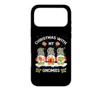 Custodia per iPhone 17 Pro Max Christmas With My Gnomies - Gnomo natalizio a quadri, colore: bianco