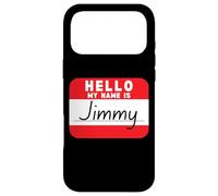 Custodia per iPhone 17 Pro Max Ciao, mi chiamo Jimmy, etichetta con nome divertente