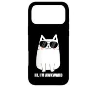 Custodia per iPhone 17 Pro Max Ciao sono imbarazzante Gatto divertente introverso Ansia