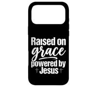 Custodia per iPhone 17 Pro Max Citazione di fede cristiana "Raised on Grace Powered by Jesus Christian Faith"