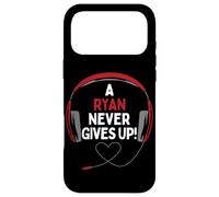 Custodia per iPhone 17 Pro Max Citazione di gioco "A Ryan Never Give Up" Cuffie personalizzate