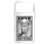 Custodia per iPhone 17 Pro Max Citazione di propaganda divertente di Socrate filosofia non sapere nulla