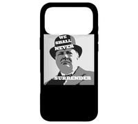 Custodia per iPhone 17 Pro Max Citazione di Winston Churchill Non ci arrenderemo mai