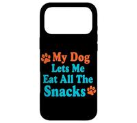 Custodia per iPhone 17 Pro Max Citazione divertente del cane My Dog Lets Me Eat All The Snacks