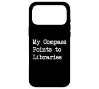 Custodia per iPhone 17 Pro Max Citazione divertente My Compass Points to Libraries