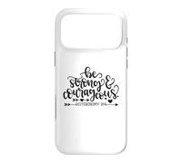 Custodia per iPhone 17 Pro Max Citazione in versi biblici cristiani Be Strong And Courageous