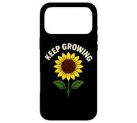 Custodia per iPhone 17 Pro Max Citazione motivazionale con girasole per continuare a crescere