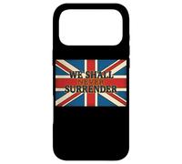 Custodia per iPhone 17 Pro Max Citazione Union Jack We Shall Never Surrender Churchill