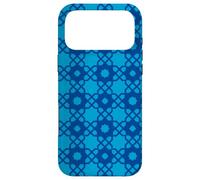 Custodia per iPhone 17 Pro Max Cobalt Dark Blue Stars Square Mediterranean Turkish Pattern