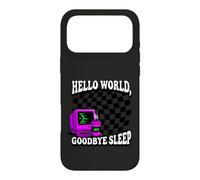 Custodia per iPhone 17 Pro Max Coder Hello World Goodbye Sleep Computer Science Retro