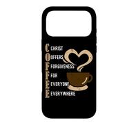 Custodia per iPhone 17 Pro Max Coffee Christ Offers Forgiveness For Everyone Everywhere