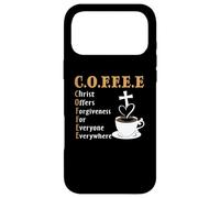 Custodia per iPhone 17 Pro Max Coffee Christ Offers Forgiveness Quote Cafeine Baristas