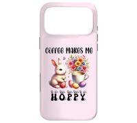 Custodia per iPhone 17 Pro Max Coffee Makes Me Hoppy Easter Cute Bunny Drinking Coffee Cup