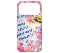 Custodia per iPhone 17 Pro Max Collage vintage Art Pink Summer Scrapbook Estetica floreale