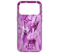 Custodia per iPhone 17 Pro Max Colomba con testo celtico della pace in toni lilla