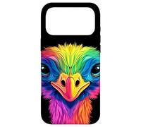 Custodia per iPhone 17 Pro Max Colorato struzzo africano fauna selvatica safari animali neri