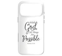 Custodia per iPhone 17 Pro Max Con Dio tutte le cose sono possibili Matteo Bibbia Versetto Gesù