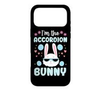 Custodia per iPhone 17 Pro Max Coniglio pasquale con scritta "I'm The Accordion Bunny Floral Matching Family"