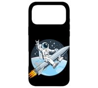 Custodia per iPhone 17 Pro Max Cool Astronaut Riding a Launch Rocket Illustration