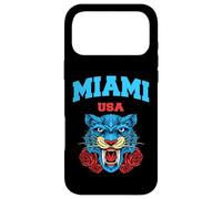 Custodia per iPhone 17 Pro Max Cool Miami Beach with Floral Wild Tiger Illustration Graphic