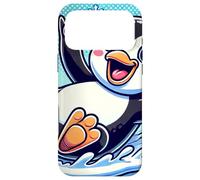 Custodia per iPhone 17 Pro Max Cool Penguin scivola sul ghiaccio in un bizzarro paese delle meraviglie invernale