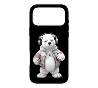 Custodia per iPhone 17 Pro Max Cool Polar Bear Cuffie Plaid Giacca Design