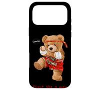 Custodia per iPhone 17 Pro Max Cool Teddy Bear Man Boxing Fight Style Illustration Graphic